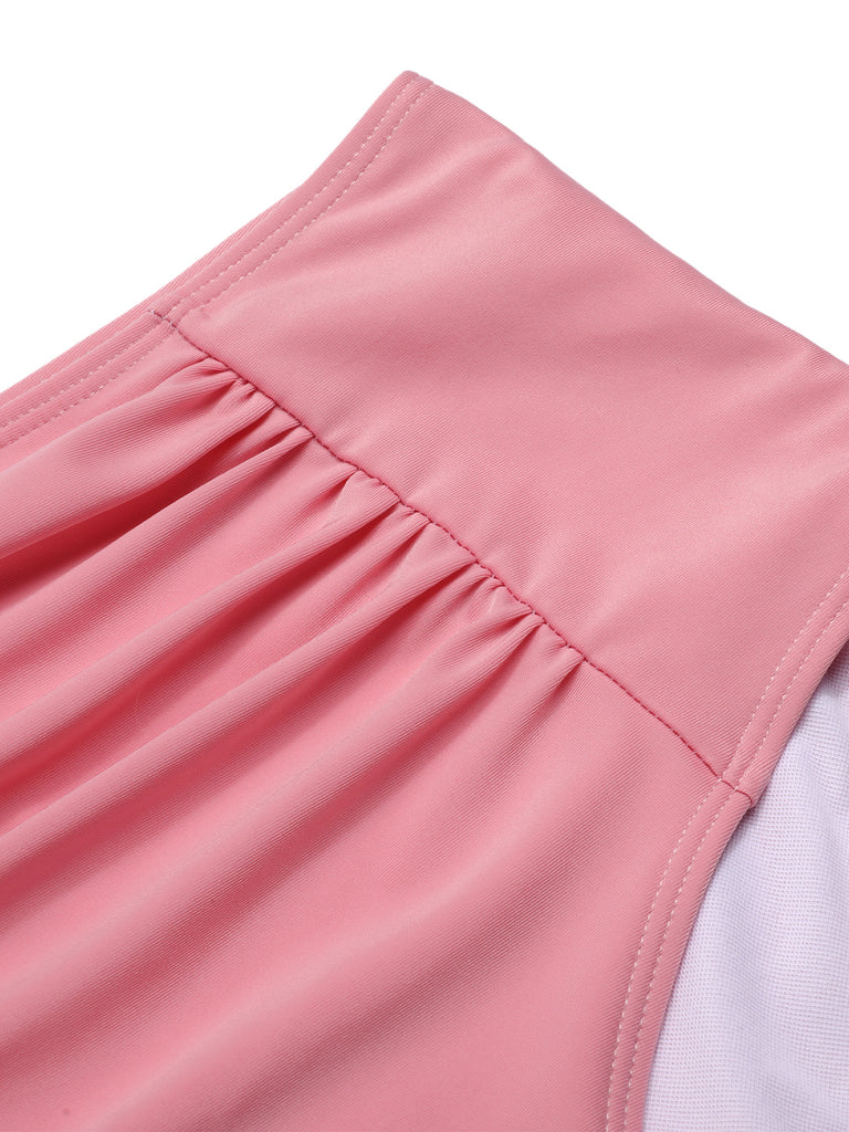 [Pre-Sale] Pink 1960s Strawberry Plaid Halter Swimsuit