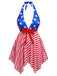 1950s Star Stripe Halter Swimsuit