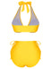 [Pre-Sale] Yellow 1970s Lace-Up Halter Bikini Set