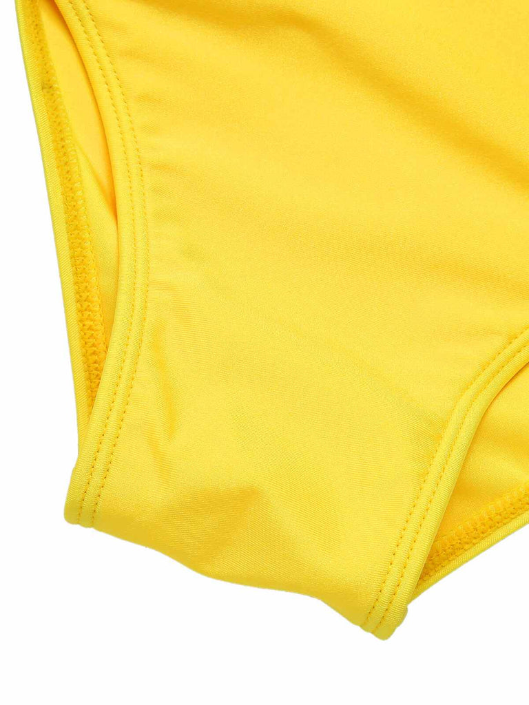 [Pre-Sale] Yellow 1970s Lace-Up Halter Bikini Set