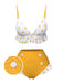 [Pre-Sale] Yellow 1940s Polka Dot Ruffle Swimsuit