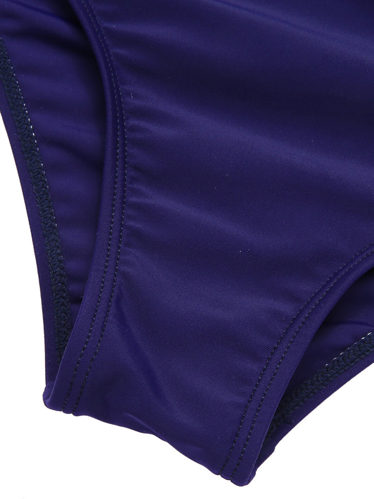[Pre-Sale] Dark Blue 1940s Dots Sailor Collar Swimsuit