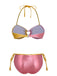 Pink & Yellow 1970s Heart Ring Bikini Set