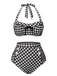 Black 1940s Plaid Halter Swimsuit