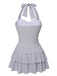 White 1940s Polka Dot Halter Skirted Swimsuit