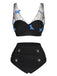 [Pre-Sale] Black 1960s 3D Butterfly Mesh Pleated Swimsuit
