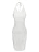 White 1960s Knitted Halter Dress Cover-Up