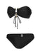 Black 1950s Solid Bikini Set With Skirt