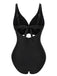 Black 1950s Strap Hollow One-Piece Swimsuit