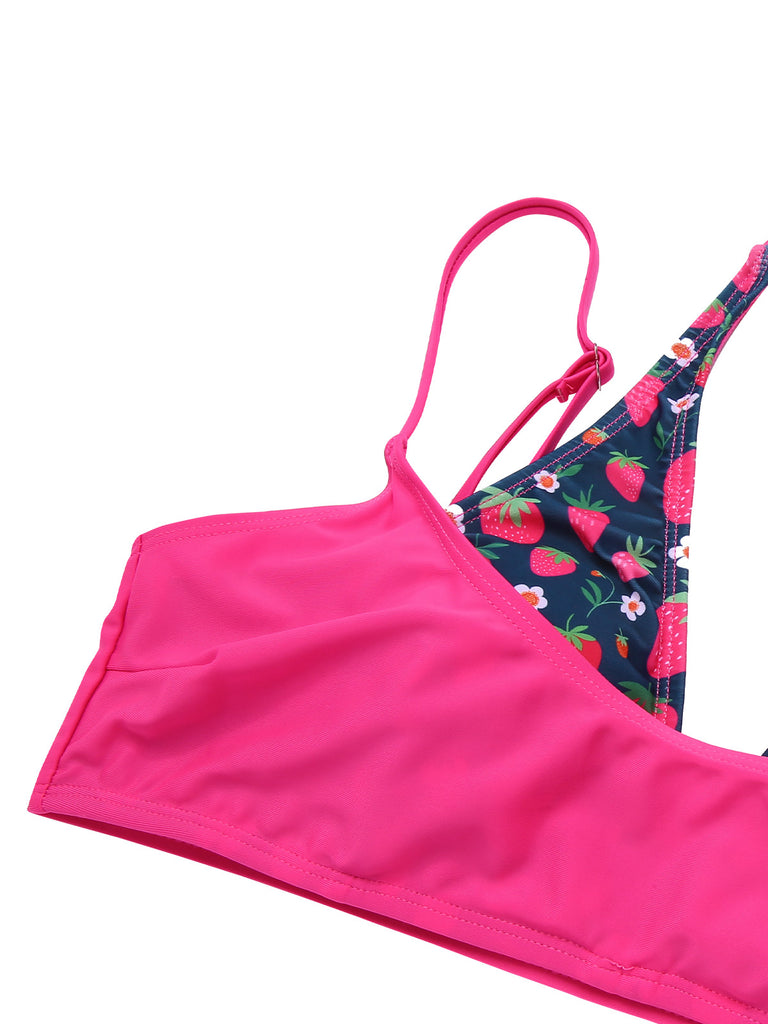 [Pre-Sale] Hot Pink 1970s Halter Strawberry Swimsuit