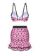 [Pre-Sale] Pink 1950s Polka Dot Halter Skirt Swimsuit