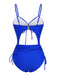 [Pre-Sale] Blue 1960s Solid Drawstring Swimsuit