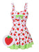 [Pre-Sale] Red & Green 1940s Strawberry Bow Swim Dress