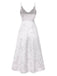 White 1930s Lace Patchwork Fleeced Straps Nightgown