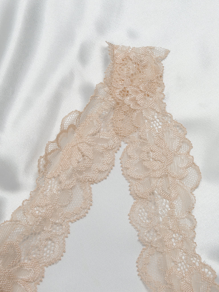 1950s Lace Patchwork Suspender Sleepwear