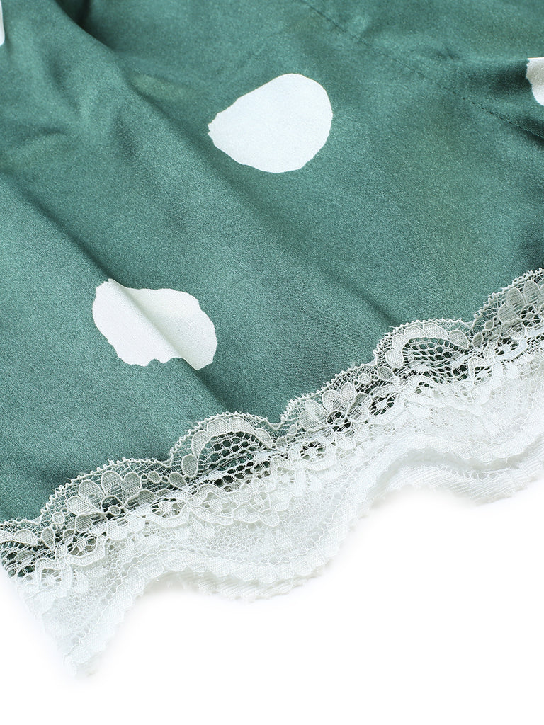 1950s Polka Dot Lace Camisole Sleepwear