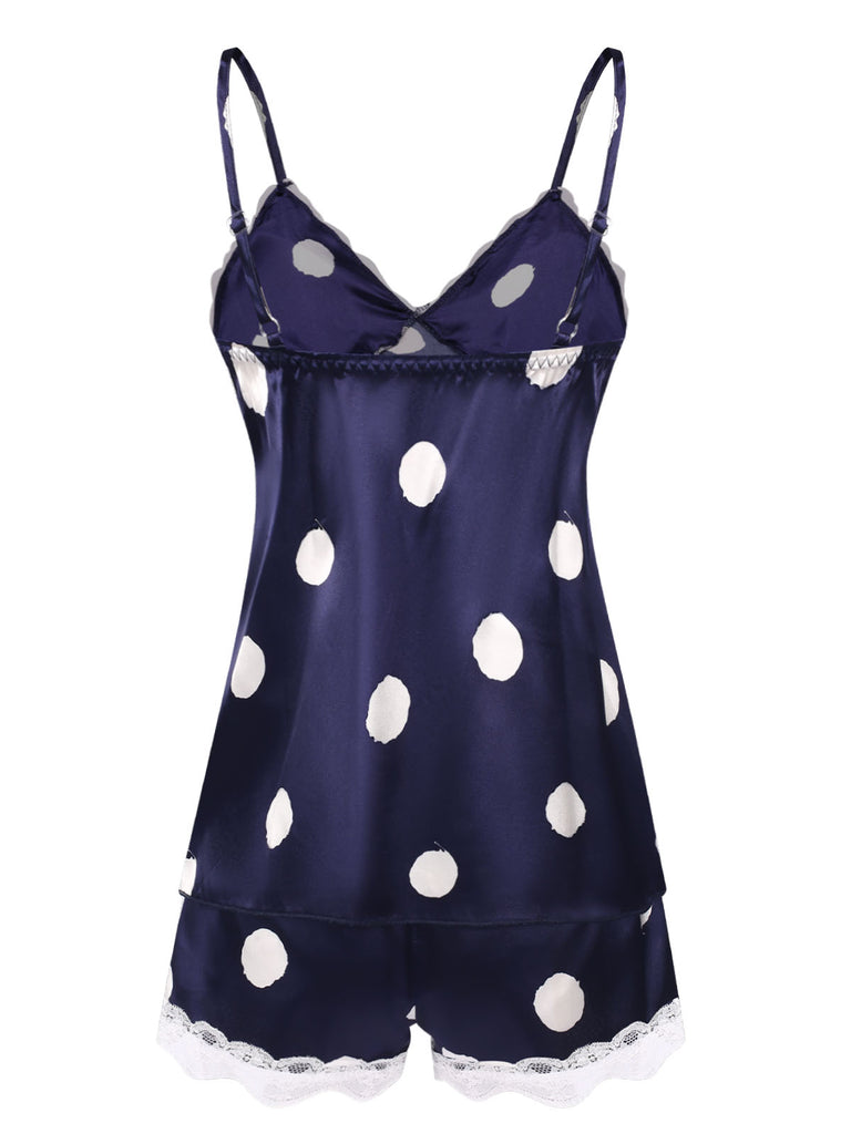 1950s Polka Dot Lace Camisole Sleepwear