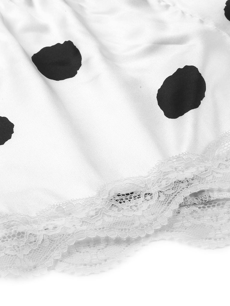 1950s Polka Dot Lace Camisole Sleepwear