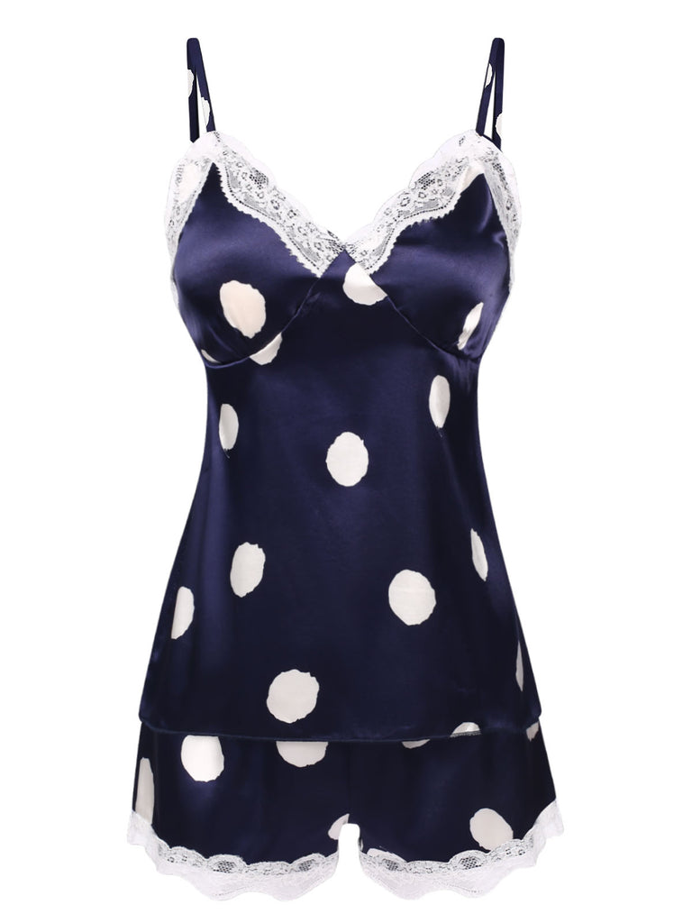 1950s Polka Dot Lace Camisole Sleepwear