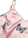 2PCS Pink 1950s Butterfly Suspender V-Neck Sleepwear