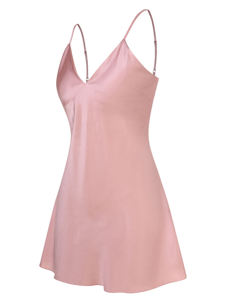 1950s Solid Satin Suspender Nightdress