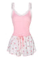Pink 1950s Floral Lace Patchwork Sleepwear