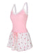 Pink 1950s Floral Lace Patchwork Sleepwear