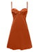 Orange 1960s Spaghetti Strap Satin A-Line Nightgowns