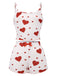 White 1950s Heart Bow Spaghetti Strap Pajama