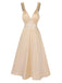 Champagne 1930s Solid Lace Satin Nightgown