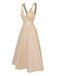 Champagne 1930s Solid Lace Satin Nightgown