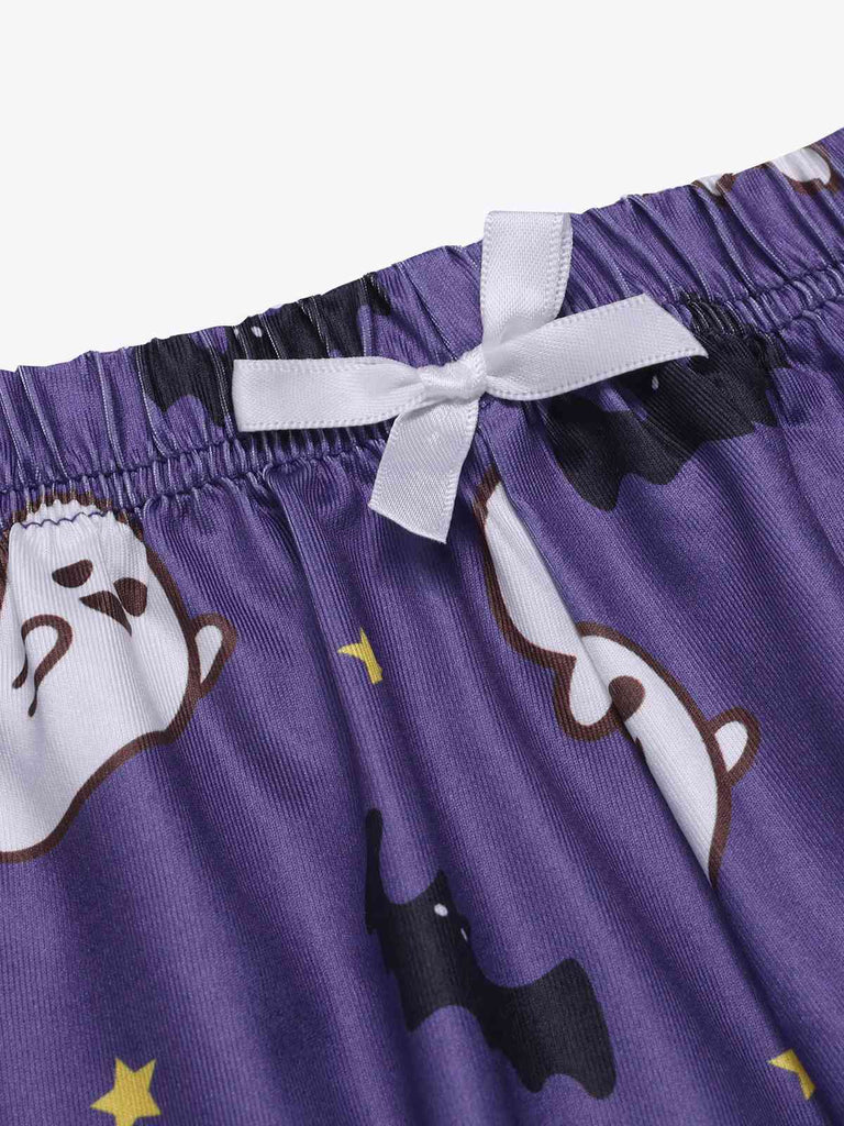 1960s Spaghetti Strap Halloween Skeleton Ghost Pajamas