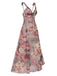 Multicolor 1970s Floral V-Neck Straps Nightgown