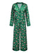 Green 1970s Christmas Candy Cane Pajama Set