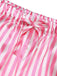 1960s Lapel Stripes Satin Pajamas Set