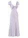 1930s Solid Deep V-Neck Lace Trim Nightgown