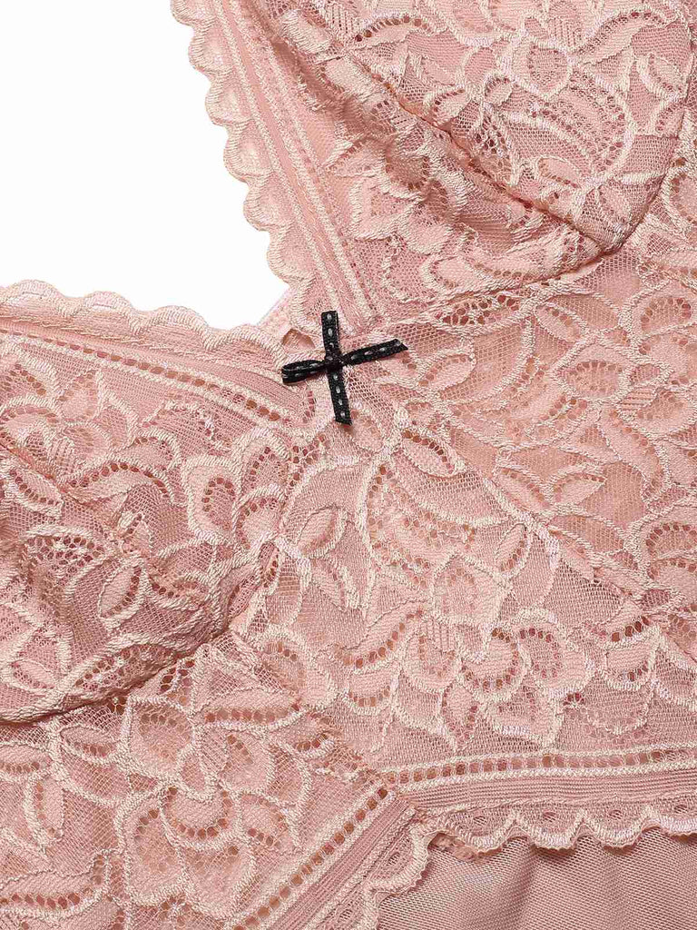 1960s Spaghetti Straps Lace Sheer Nightgown