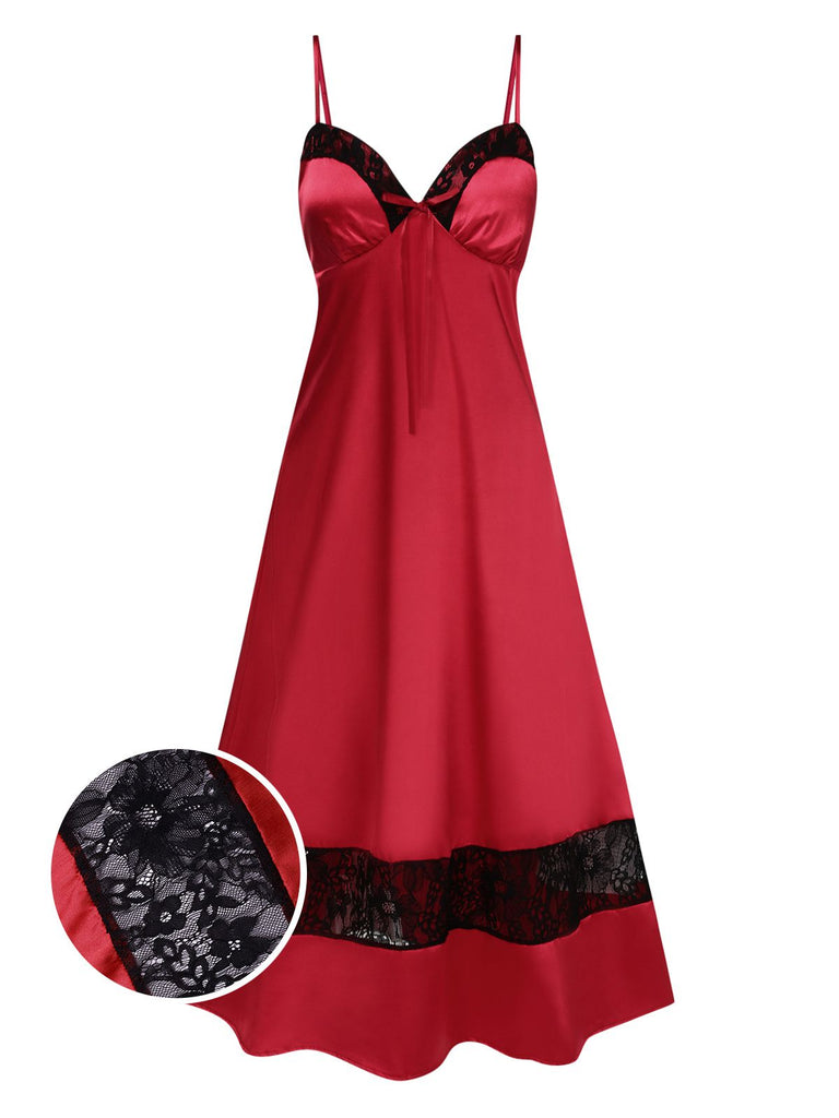 [Pre-Sale] Red 1930s Lace Satin Nightdress