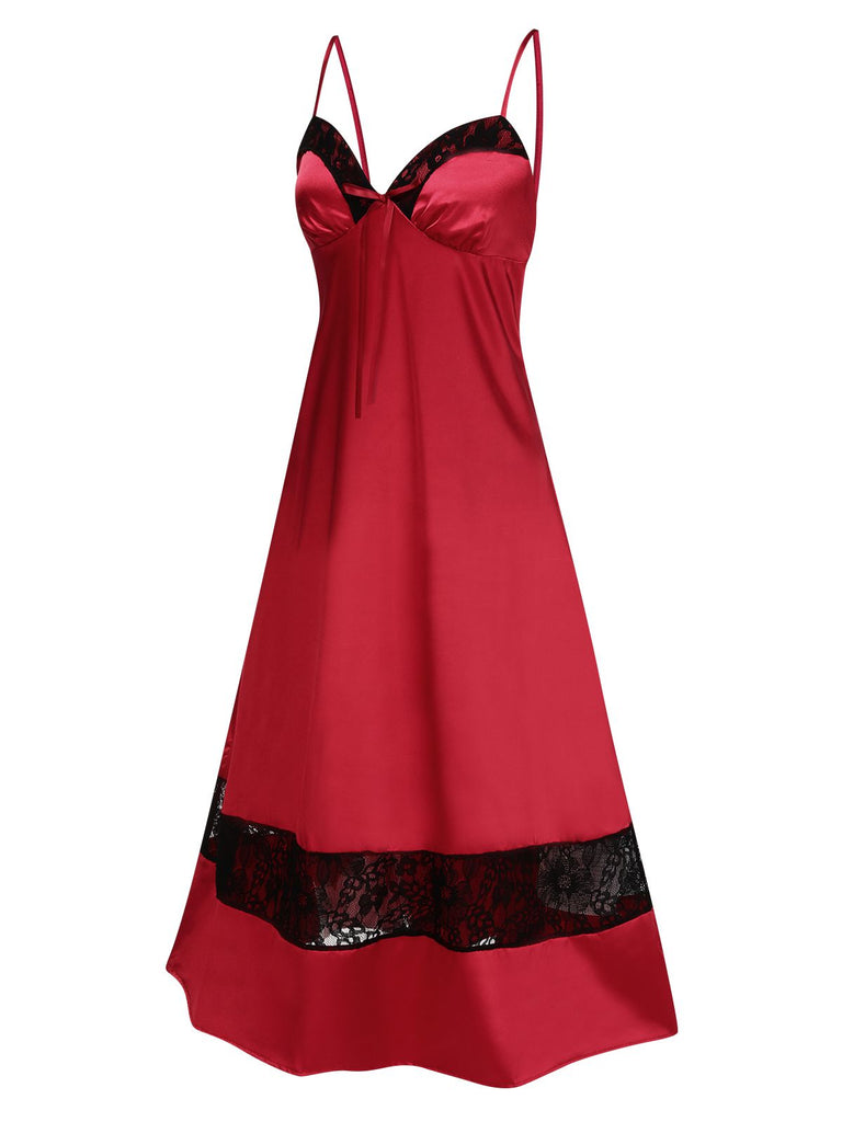 [Pre-Sale] Red 1930s Lace Satin Nightdress