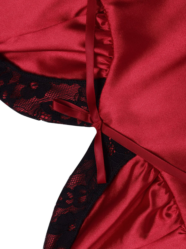 [Pre-Sale] Red 1930s Lace Satin Nightdress