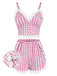 [Pre-Sale] Pink 1970s Ruffled Lace Plaid Pajama Set