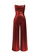 Metallic Red 1980s Cowl Neck Spaghetti Strap Jumpsuit