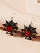 Black Halloween Spider Web Earrings