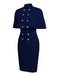 2PCS 1960s Button Work Pencil Dress