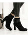 Retro Solid Thick Heel Short Boots