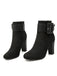 Retro Solid Thick Heel Short Boots