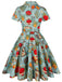 1950s Button Comics Swing Dress