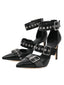 Retro Lace-up Button Décor Pointed Shoes