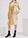 Retro Solid Button Belt Coat