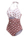 Retro Polka Dots Patchwork One-piece Swimsuit